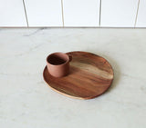 round wooden tray
