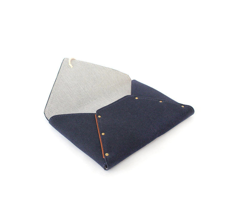 navy envelope clutch