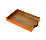 small round wooden tray